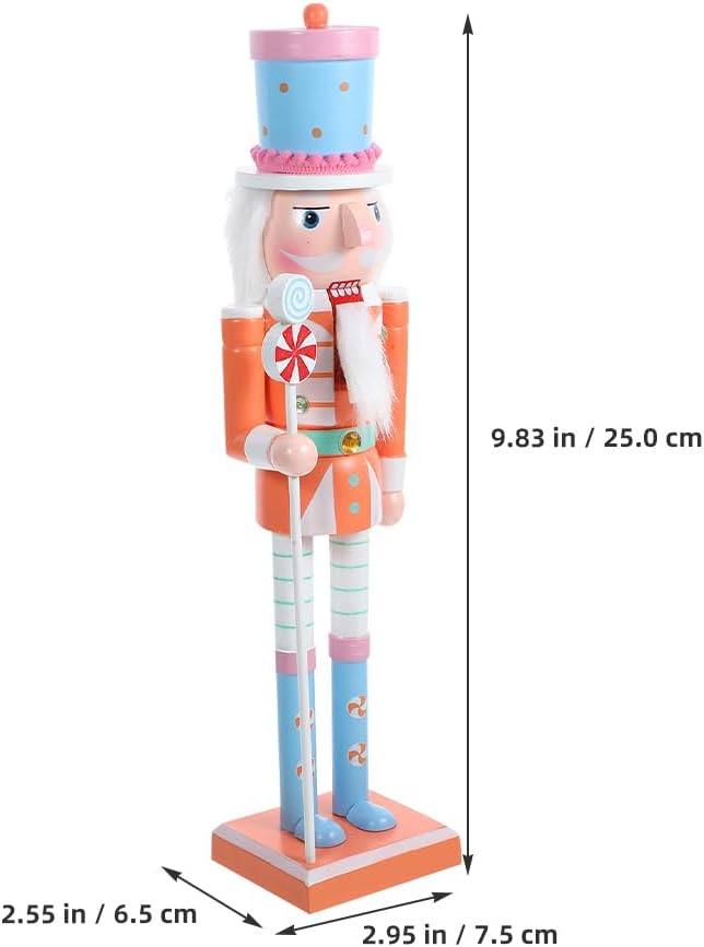 Veemoon Christmas Nutcracker Figures Traditional Nutcracker Ornaments for Theme Party Christmas Tree Decoration (Orange)