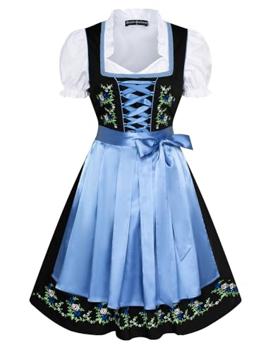 SCARLET DARKNESS Damen 3tlg Dirndl Kleid,...