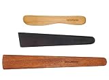 3-Piece Wooden Kitchen Cooking Utensil Set - Comes w/a Thin Wood Spatula Flipper, Wooden Cast Iron S