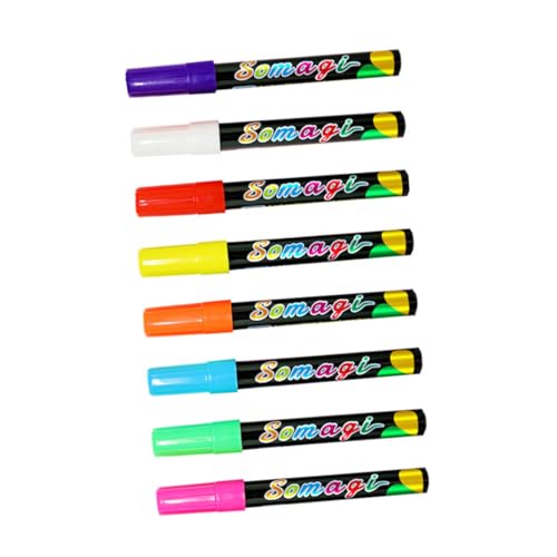 NUOBESTY Lot De 8 Marqueurs Multi-usages Fluorescents Led Pour Tableau Blanc Et Panneaux, Pointe Plate 7 Mm, Couleurs Vives, Effaçables, Usage Scolaire Et Professionnel