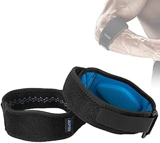 Tennis Elbow Support, 2 Pack Elbow Support Brace for Men & Women, Golfers Elbow Support Strap with EVA Compression Pad for Gym, Weightlifting by AGPTEK (Blue)