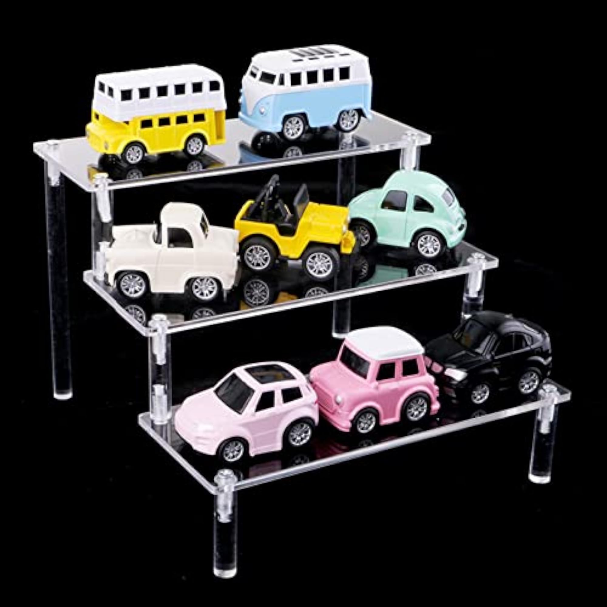 Tier Acrylic Rack Perfume Makeup Organizer Risers Shelves Showcase 3 Ladder