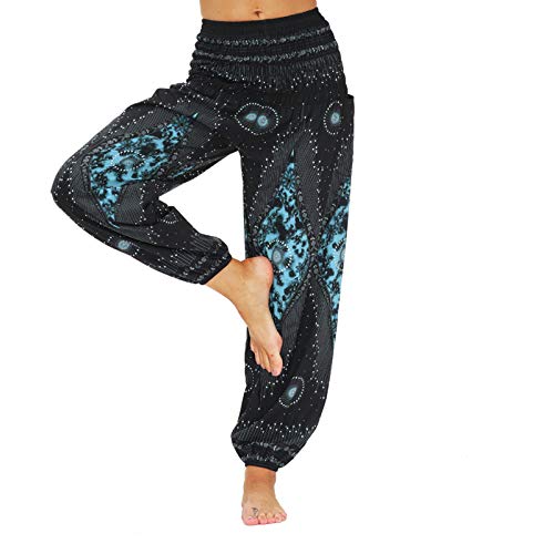 S5E5X Women Yoga Pants Ethnic Exotic Pattern Print Bloomers Cinch Sweatpants Casual Loose Hippie Pants