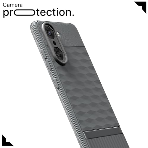 Image of Pikkme Back Cover for OnePlus Nord CE 5 5G Soft Grip 3D Hexa Cube Texture Silicone Bumper Case (Grey)