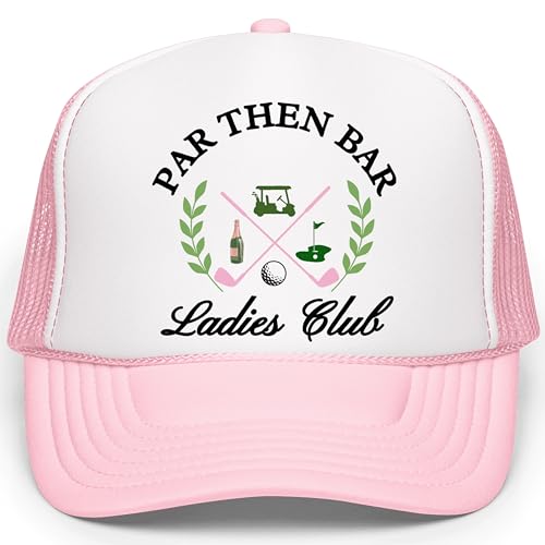 Image of Par Then Bar Ladies Club Funny Golfer Women's Classic 5 Panel Mesh Snap Back Trucker Hat