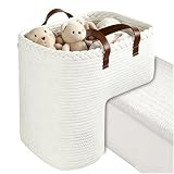 MeYuxg Eleganter Treppenkorb aus Baumwolle & Leinen, Gewebter Stufen Organizer mit Griffen für Teppichstufen und Holztreppen, Robust & Formstabil für Ordnung, Ideal für Spielzeug, Bücher & Wäsche (C)