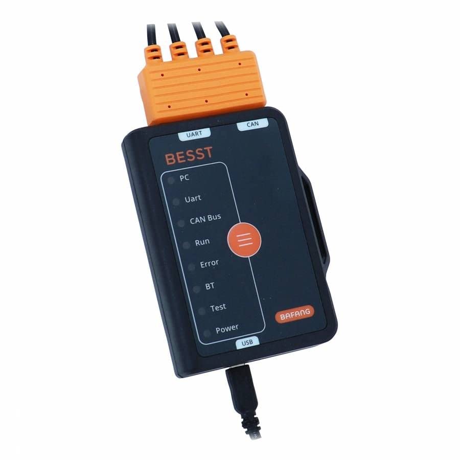 Close-up of the Bafang BESST Diagnostic Tool's indicator lights