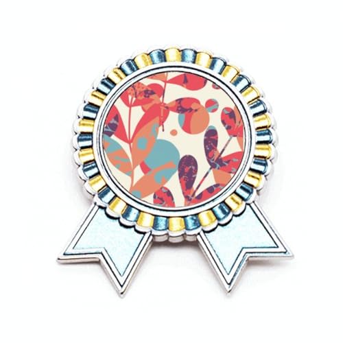 Broche fleur automnale en métal peint effet émail bijou d'exception taille M