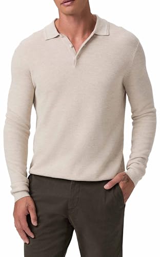 PAIGE Men's Selwyn Long Sleeve Sweater Polo, Canvas