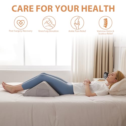 BIEEZZK Almofada de cunha de joelho, almofadas de joelho para dor no joelho, cunha de perna para rec