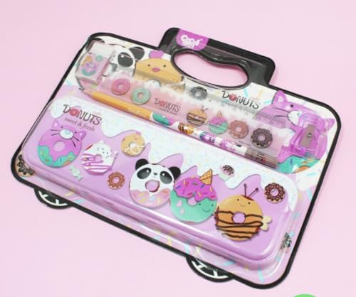 Image of Pack of 6 Pencil Box Sets for boys and girls. Perfect stationery set in bulk for Birthday returns gifts for kids party I gift items for age 3 to 8 years children (Design 2)