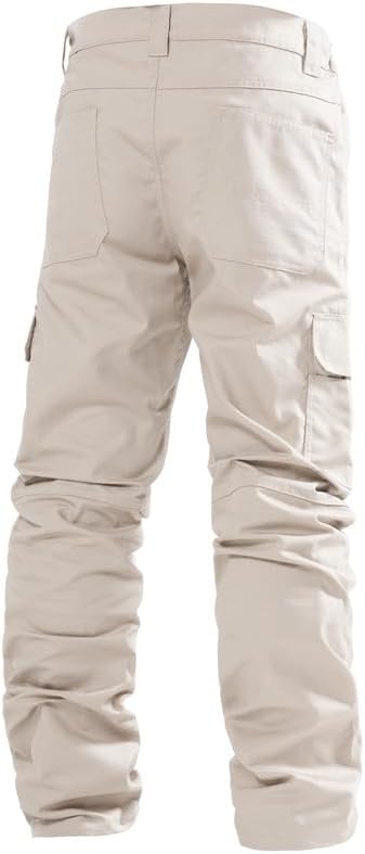GGleaf Mens Work Pants Ripstop Waterproof Elastic Waist Outdoor Cargo Tactical Hiking Quick-Dry Pants with 7 Pockets