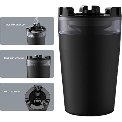 Image of NYRWANA Windproof Car Cigarette Ashtray with Lid & Water Tank Portable Detachable Cigarette Ashtray With Funnel