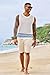 Runcati Mens Sleeveless Tank Tops Knitted Hollow Out Crochet T-Shirts Muscle Summer Beach Color Block Shirts White