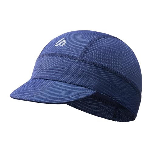 SAITAG Boné de ciclismo, forro de capacete de caveira de bicicleta com viseira solar, chapéu de corr