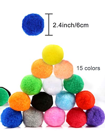 Pompons moelleux multicolores de 6 cm lavables pour customisation - 6