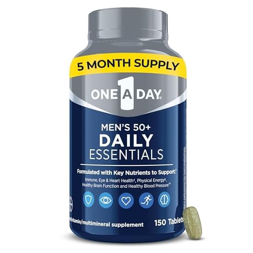 One A Day Men's Multivitamin 50+ Daily Essentials | Multivitamin for Men 50 Plus Supports Immune Health, Healthy Brain Function & Physical Energy | Vitamins for Men with Vitamin C & Zinc, 150 Count