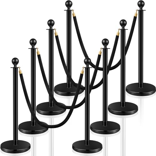 Ferraycle Stainless Steel Crowd Control Stanchions and Velvet Ropes 5 ...