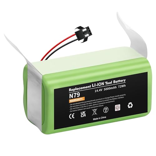 Upgraded 14.4V 5000mAh Battery Replacement for Ecovacs Deebot N79S N79 DN622 & Eufy RoboVac 11 11S 11S MAX 11C 12 15C 15T 15MAX 25C 30C 30 35C G30, Shark, Amarey, Coredy Robot Vacuum Battery
