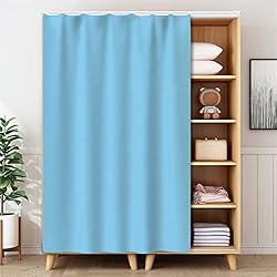 Liveinu Cortinas de Gabinete para Cocina Waredore, Baño, Cortina a Prueba de Polvo para Estantes, Panel de Pared, Puerta Colgante Noren Cortina para Café 80x140cm Azul