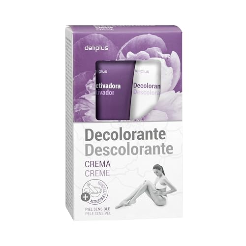 Crema Decolorante de Vello para Rostro y Cuerpo, Especial Piel Sensible, Kit Completo 2x75 ml | Incluye Decolorante, Activador, Bandeja y Espátula