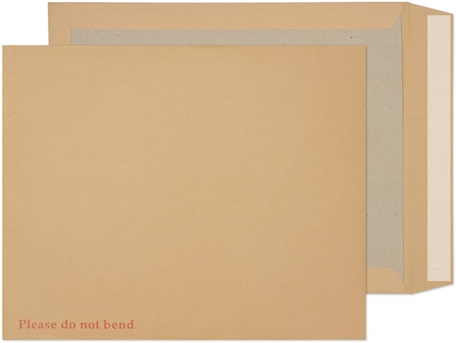 BlakePurely Packaging 394 x 318 mm Board Back Pocket Peel & Seal Envelopes (15935) Manilla - Pack of 125