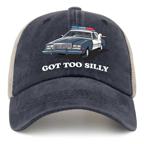 Image of Funny Goose Hat Silly Goose On The Loose Trucker Hat Women Vintage Mesh Cap for Summer | Funny Silly Goose Baseball Cap, Vintage Rave Bucket Hats for Men and Women, Ideas for Outdoor Party in Summer