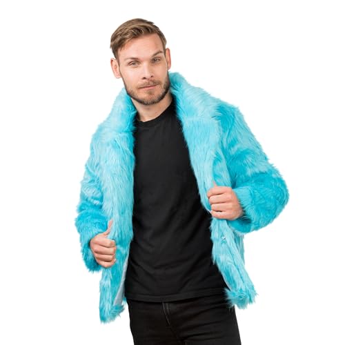 Chaks - Abrigo de piel para adultos, chaqueta corta de piel sintética, para carnaval, festival, moda de fiesta