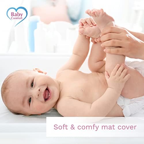 Baby Changing Mat Terry Cover for 70x50 cm Nappy Changer with Raised Edges (Blue)