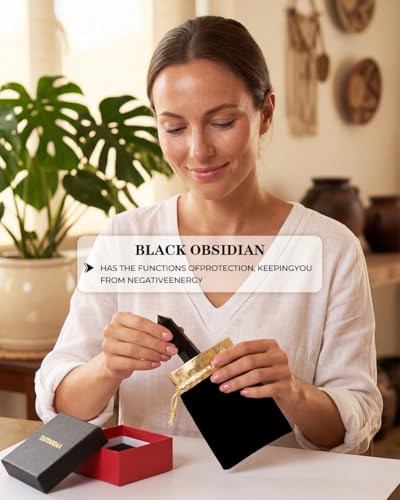 Image of Natural Healing Crystal Wand Set - 2.4-2.8 inch Polished Gemstone Point Obelisk - Obsidian Hexagonal Towers for Reiki Energy, Chakra Balancing, Meditation & Home Office Decor - Spiritual Gifts for Women