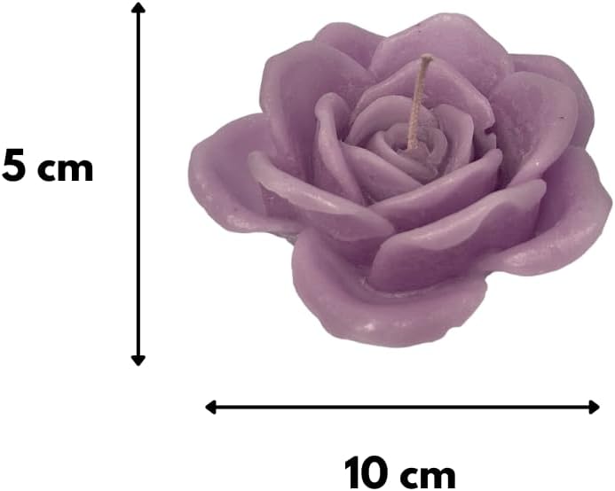 Cereria Di Giorgio - Rose Shaped Candle - Powder Purple Colour - Diameter 10 cm Height 5 cm - Gift Bag - Handmade image 2