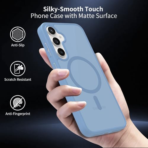 XNXA for Samsung Galaxy S23 FE Case Magnetic, Compatible with Magsafe 6.4 Inches Slim Fit Heavy Duty Protection Wireless Charging Skin-Feel Shockproof Anti-Slip TPU and PC Protective Phone Cover, Blue by XNXA - Used condition - Image 3