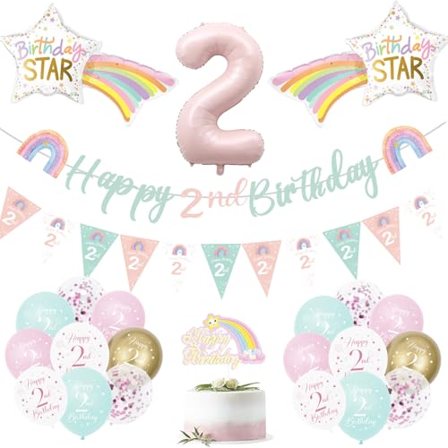2. Geburtstag Mädchen, Deko 2. Geburtstag Mädchen, Geburtstagsdeko 2...