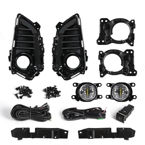 JMOLXURI Auto Fendinebbia Anteriori Per Toyota Per Yaris Per Ativ 2022 2023 Fendinebbia A LED DRL Luci Diurne Paraurti Anteriore Copertura Fari Cablaggio Relè 12V