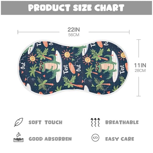 xigua Cartoon Alligators Baby Burp Cloths for Newborn Boys and Girls 2 Pack, Soft & Absorbent Cotton Baby Burp Cloth, Baby Washcloths, Newborn Towel, Burp Rags4