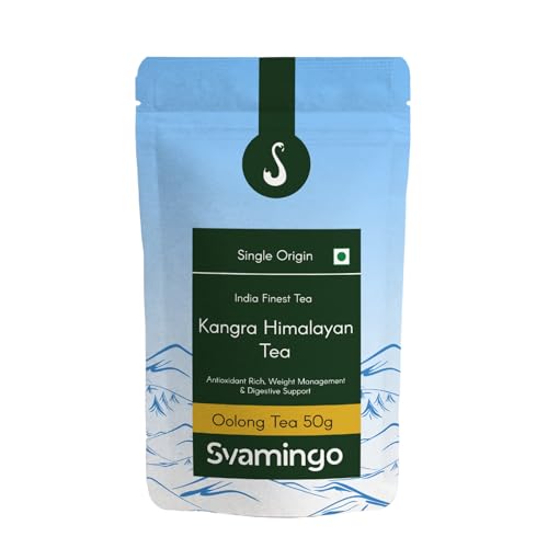 Image of Handmade Oolong Tea 50g - Soothing & Aromatic, Pure Kangra Tea Himachal, Single Region, High Grown, Antioxidant Rich, Best for Relaxation & Heart Health, 30+ Cups | SVAMINGO