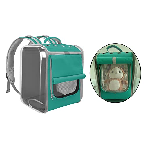 Mochila portátil para perros verdes para pasear cómodamente con tu gato en la ciudad 7