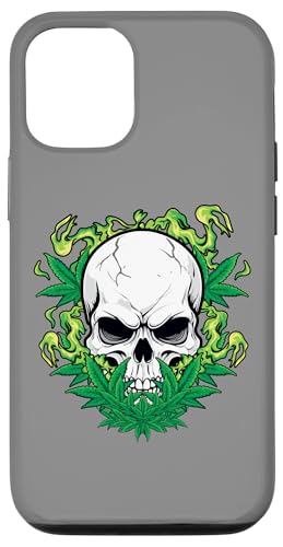 Carcasa para iPhone 12/12 Pro Marihuana Sugar Skull Smoke Weed Cannabis 420 Pot Leaf Funny