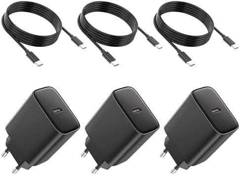 USB C Ladegerät, 45W Schnellladegerät Ladekabel for iPhone 17 16 15/17 16 15 Pro/17 16 15 Pro Max/17 Air/16 15 Plus/iPad Pro/Mini/Air, Samsung, Stecker Netzteil mit 2M Kabel (Schwa