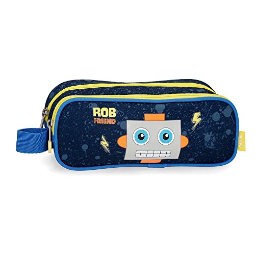 Enso Rob Friend Estuche Doble Azul 22x10x10 cms Poliéster
