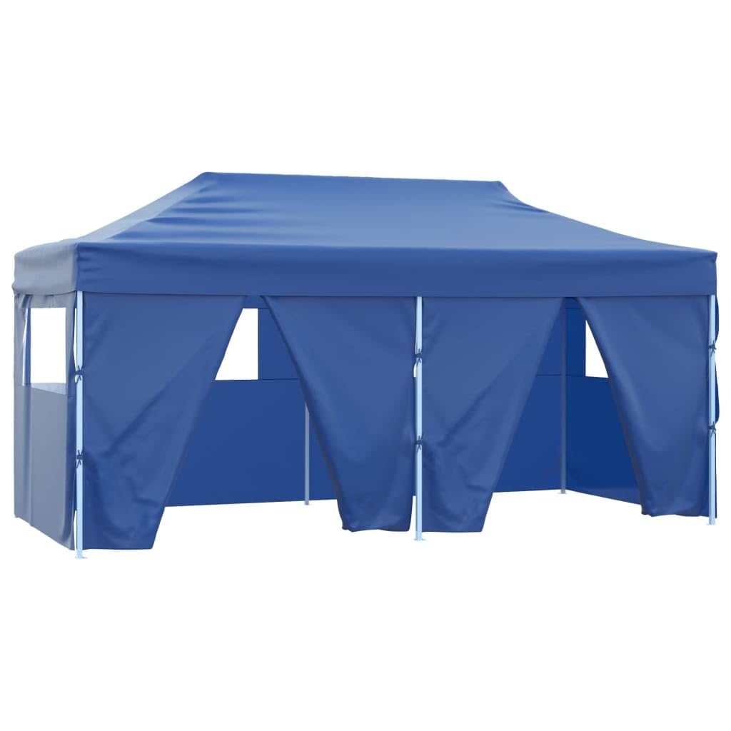 Faltpavillon 3 x 6 m mit 4 Wänden blau Stahl