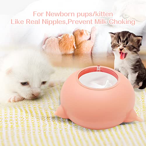 Augegel Puppy Feeder For Multiple Puppies,Puppy Nursing Station,4 Nipples Self Feeding Milk Bowl For Kittens, Puppies, Rabbits 180Ml #TOP5