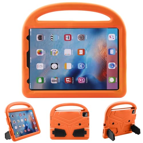 �q���p�^�u���b�g�P�[�X iPad Air 5th Gen Case 2022 /Air 4th 2020 10.9�C���` 5/Air 4�P�[�X�ƌ݊������� - �ϋv���̂���y��EVA�ϏՌ��ی�n���h���X�^���h�J�o�[(Orange)
