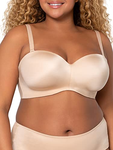 Curvy Couture Women's Plus Size Smooth Strapless Multi-Way, Champagne Nude, 44D #TOP5