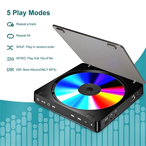 Walkman Retro Portable Player 3.5Mm Display Player Led Digital Music Walkman Speaker B2 Audio Speakers (Black, One Size) #TOP7