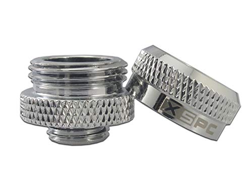 Xspc G1/4" To 10Mm Id, 14Mm Od Rigid Tubing Fitting, Chrome, 12-Pack #TOP2