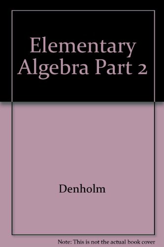 Elementary Algebra Part 2 039536163X Book Cover