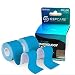 GSPCARE Nastro Kinesiologico, Kinesio Tape Elastico Non Tagliato per Esercizio, Cerotto Kinesiologico Impermeabile Senza Lattice per Recupero Ginocchio Spalla e Gomito, 5 m x 5 cm (2 rotoli, blu)