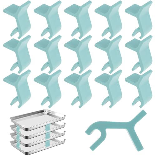 FALESOUL 16Pcs Baking Sheet Stackers, Space-Saving Tray Stackers, Reusable Trays Stacking Holder, Multipurpose Baking Tray Stackers for Freeze Dryer Trays