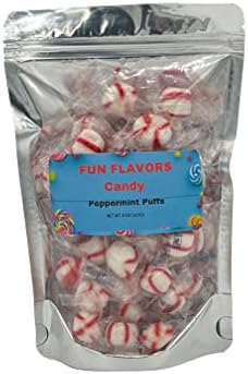 Soft Peppermint Candy Puffs Mints, Gluten-Free, Kosher, Half Pound Individually Wrapped